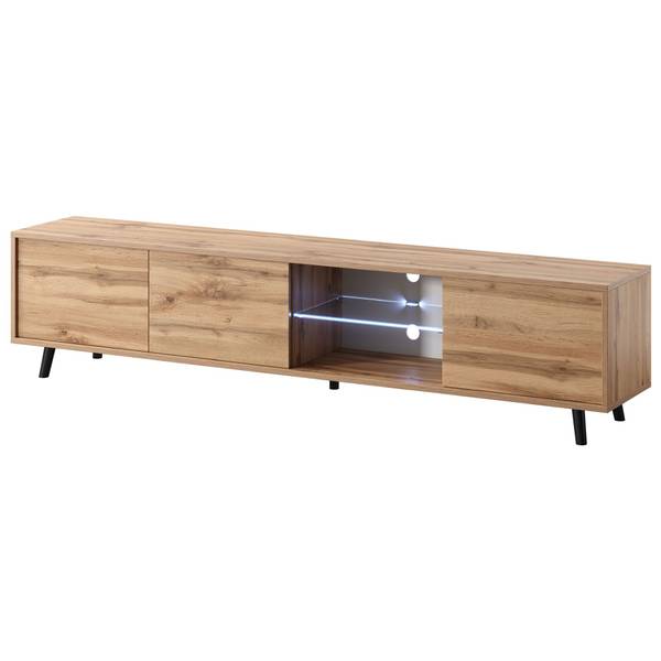TV-onderkast GALHAD bruin - polyamide - melamine - polyacryl - 175 x 41 x 31 cm