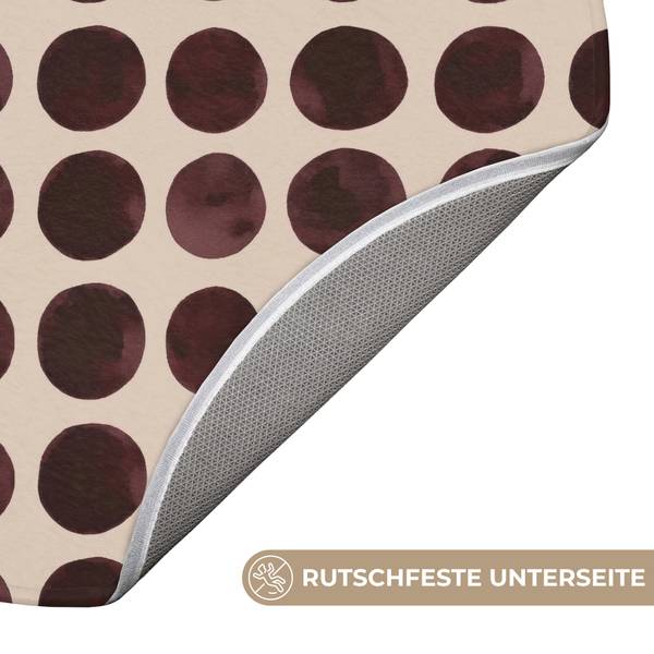 BADEMATTE Punkte Rot - Microfaser - 70 x 70 x 1 cm