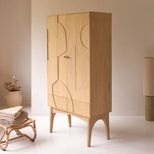 Schrank Otho Beige - Mindi - 90 x 180 x 45 cm
