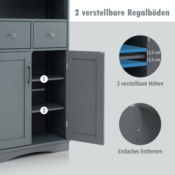 Badezimmerschrank 41976823 Grau - Holz teilmassiv - 1 x 1 x 1 cm