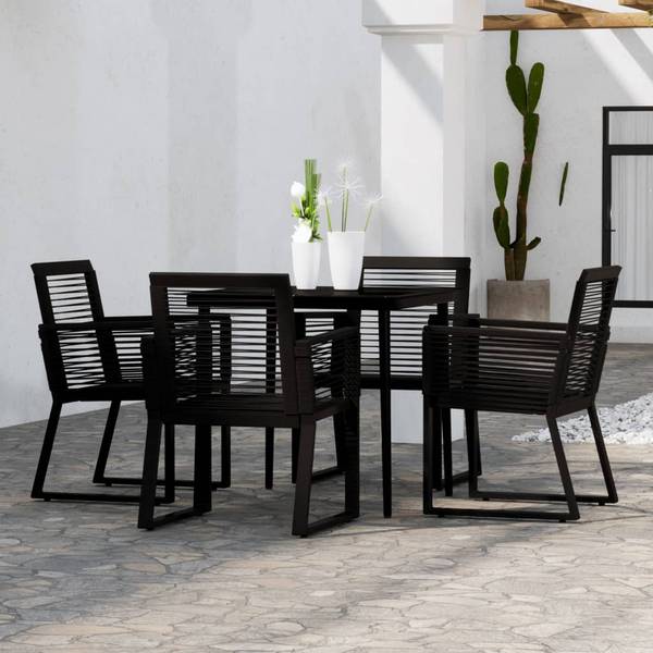 Garten-Essgruppe 3013390-1 (5-teilig) Schwarz - Stahl - 80 x 74 x 80 cm