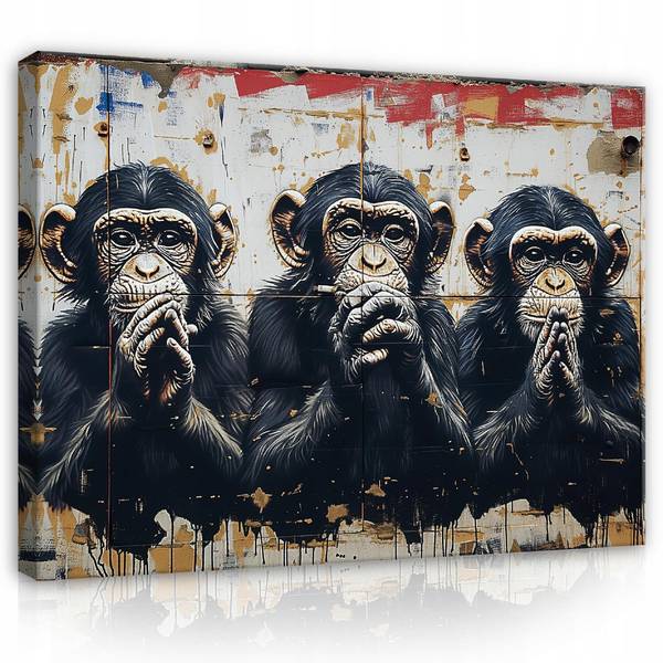 Leinwandbild Abstrakt Affe Modern Bilder 60 x 40 x 2 cm
