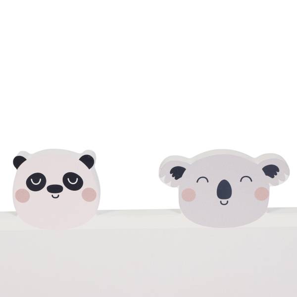 Kindergarderobe 4 Haken 15 x 38 cm Braun - Grau - Hellrosa