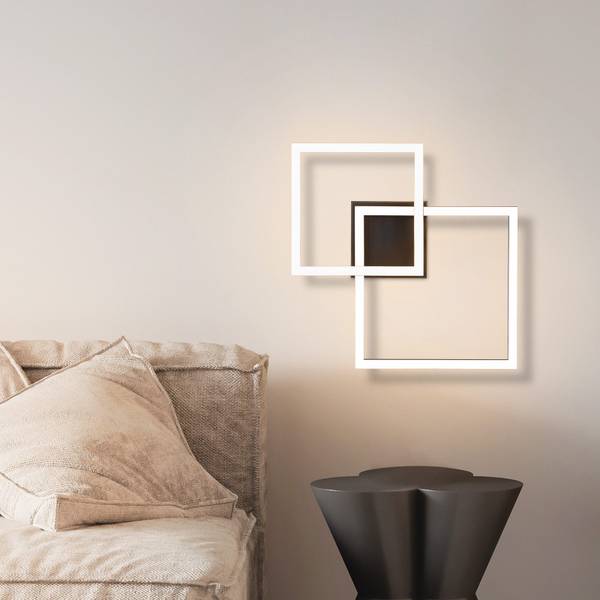 LED Deckenleuchte Brühl Schwarz - Kunststoff - 35 x 7 x 35 cm