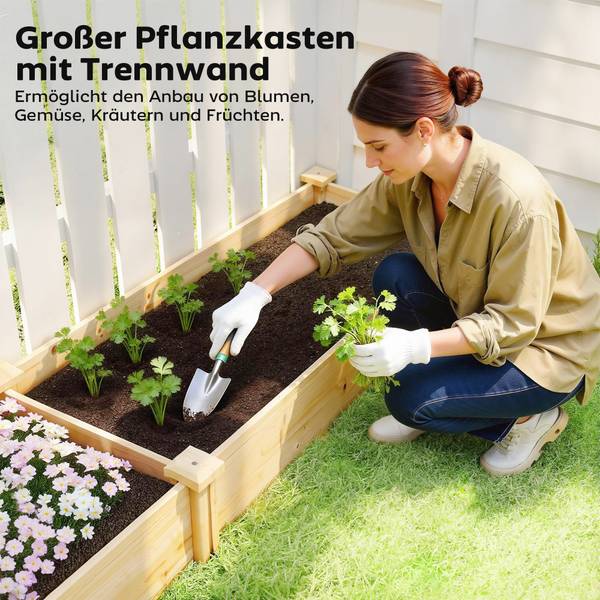 Verhoogde plantenbak 84H-476V01ND bruin - massief hout - 66 x 26 x 235 cm