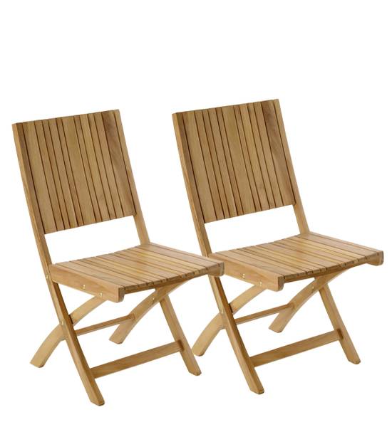 Klappstuhl Zen Irregular (2er set) Beige - Massivholz - 45 x 93 x 63 cm