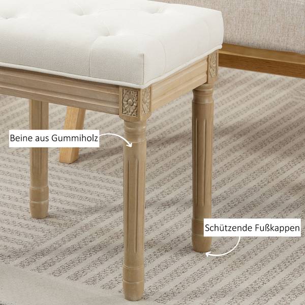 Sitzhocker 838-601V00BG Beige - Leinen - Polyester - 32 x 47 x 42 cm