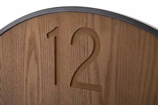 Wanduhr Super Wood/Leaf Braun - Massivholz - 2 x 60 x 60 cm