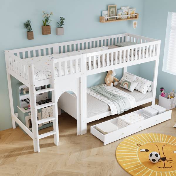 Etagenbett LucyWoodyⅠ Weiß - Holzwerkstoff - 99 x 160 x 301 cm
