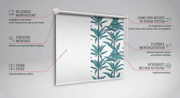 Verdunkelungsrollo PALMATO 60 x 140 cm