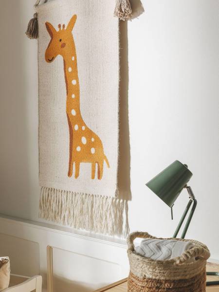 Wanddeko Savannah Gelb - Baumwollstoff - Wolle - Polyacryl - 45 x 1 x 75 cm