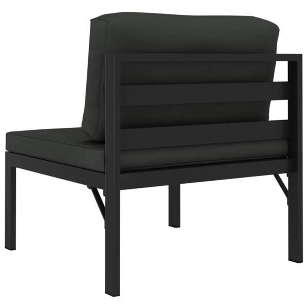 Garten-Sofagarnitur 318307 3-teilig Grau - Aluminium - 60 x 38 x 60 cm