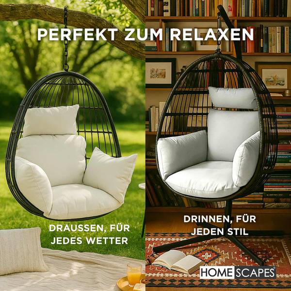 Hängesessel Kissen SF2324 Grau - Polyester - 110 x 15 x 112 cm