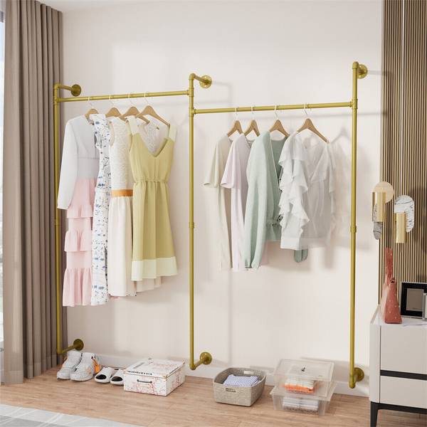 Teleskop Garderoben Kleiderständer Gold Gold - Metall - 26 x 190 x 205 cm