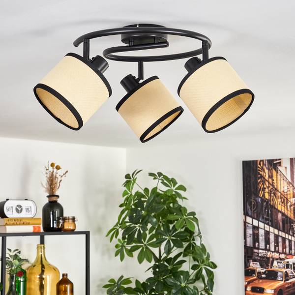Deckenleuchte Tamarispa Beige - Schwarz - Aluminium - 46 x 24 x 40 cm