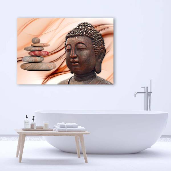 Wandbild Buddha Steine Zen Spa Feng Shui 120 x 80 cm