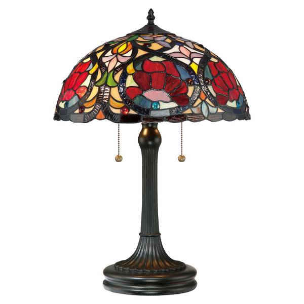 Tischlampe FARFALLA 8 Braun - Grau - Rot - Glas - Metall - 40 x 58 x 40 cm