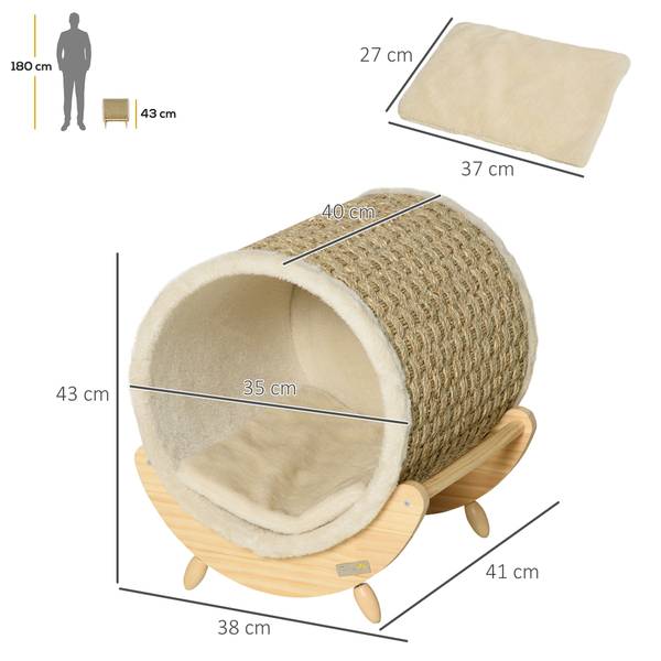 Katzenhöhle CP64 Grün - Holzwerkstoff - 43 x 43 x 41 cm
