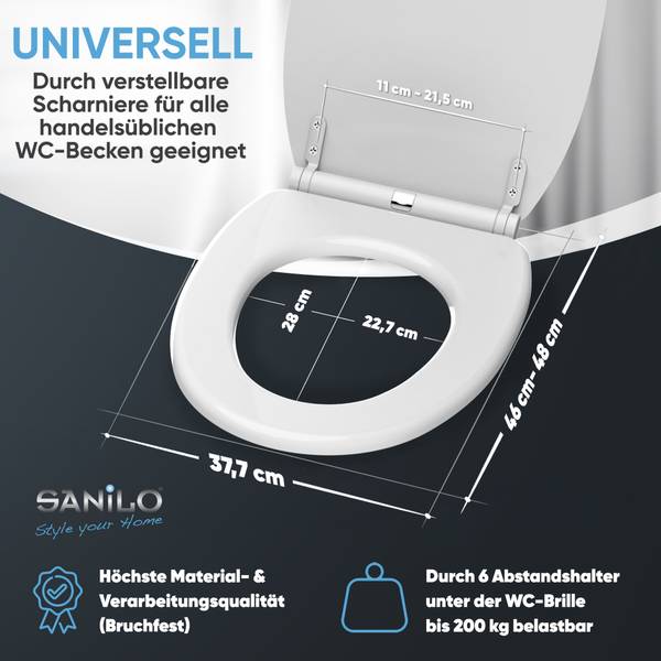 WC-Sitz Weiß Tiefe: 48 cm