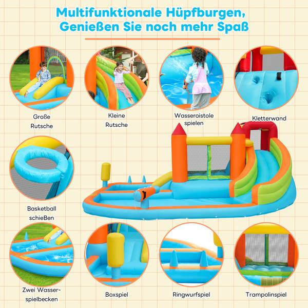 Hüpfburg mit Gebläse MiniⅠ Kunststoff - Textil - 343 x 190 x 460 cm