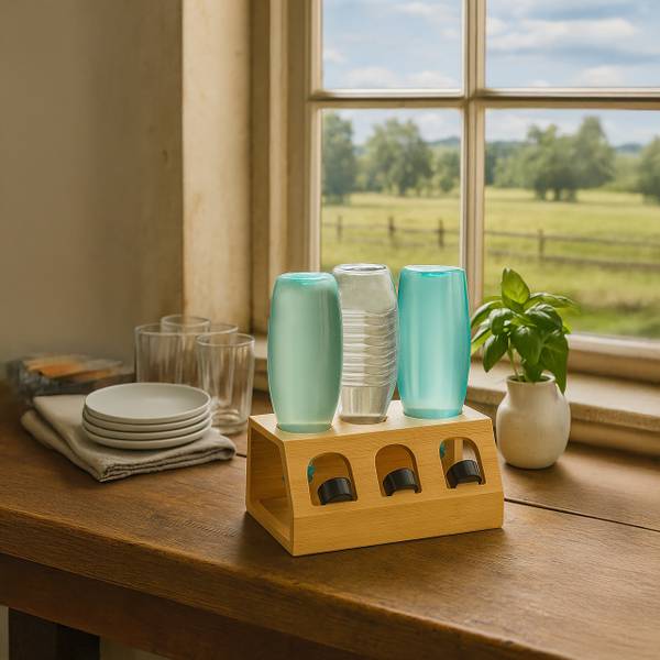 Support pour 3 bouteilles Marron - Bois composite - 30 x 13 x 18 cm