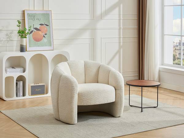 Sessel mit gerader Rückenlehne DELIPO Beige - Textil - 93 x 73 x 76 cm
