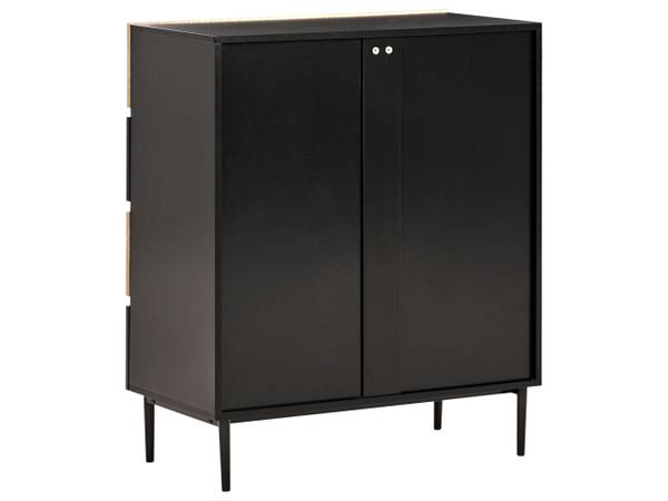 Commode BLYTHE zwart - bruin - plaatmateriaal op houtbasis - 80 x 95 x 40 cm