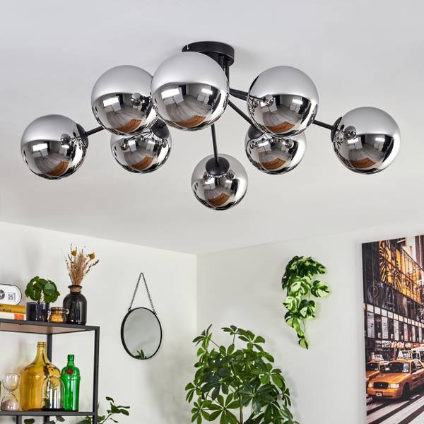 Deckenleuchte Fossobiubo Silber - Aluminium - Klarglas - 100 x 29 x 100 cm