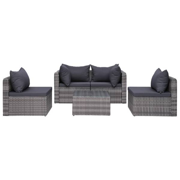 Garten-Lounge-Set 3059494 8-teilig Grau - Polyrattan - 68 x 63 x 72 cm