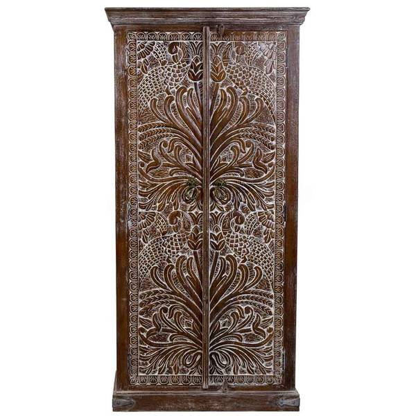 Schrank Aki Braun - Massivholz - 90 x 180 x 40 cm