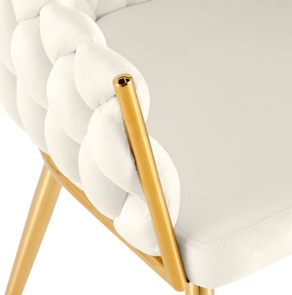 Armlehnenstuhl Molise Creme - Gold