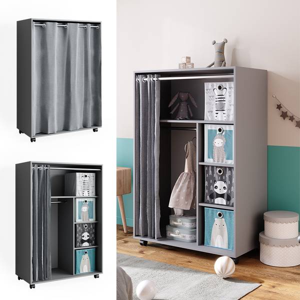 Kleiderschrank Doros 40644 Grau