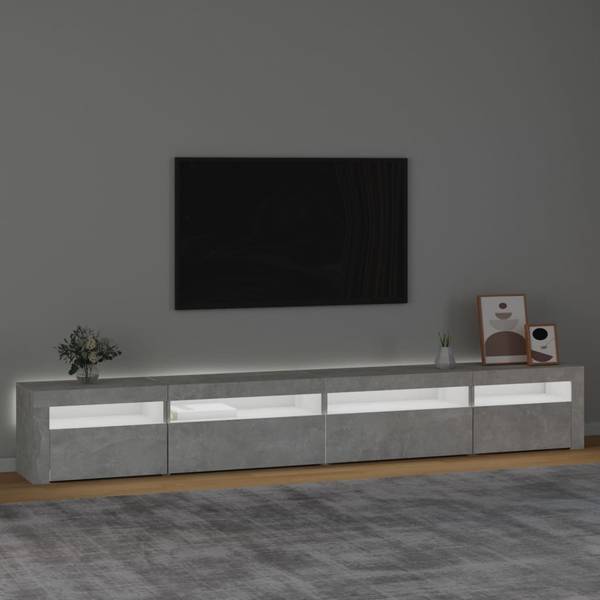 TV-Schrank mit LED-Leuchten D532 Steingrau