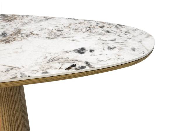 Konsolentisch MODREYO Braun - Weiß - Keramik - Massivholz - 40 x 80 x 150 cm