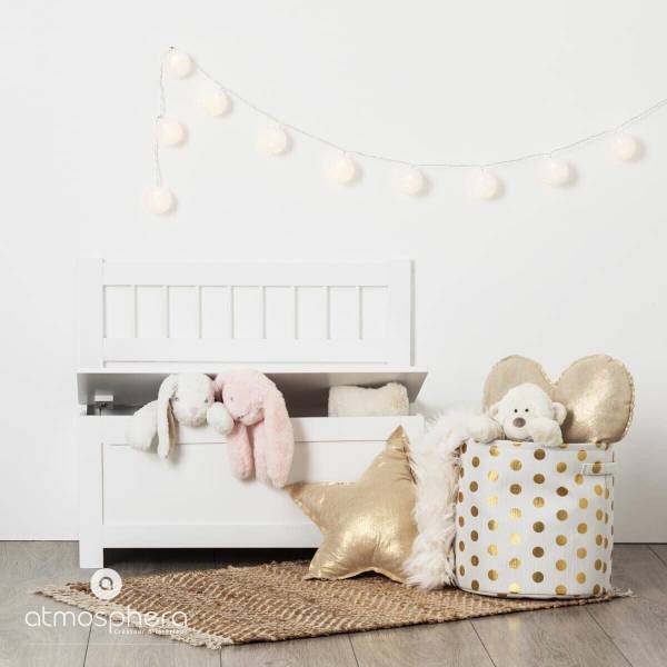 Banc coffre enfant CORE Blanc - Bois manufacturé - 75 x 65 x 35 cm
