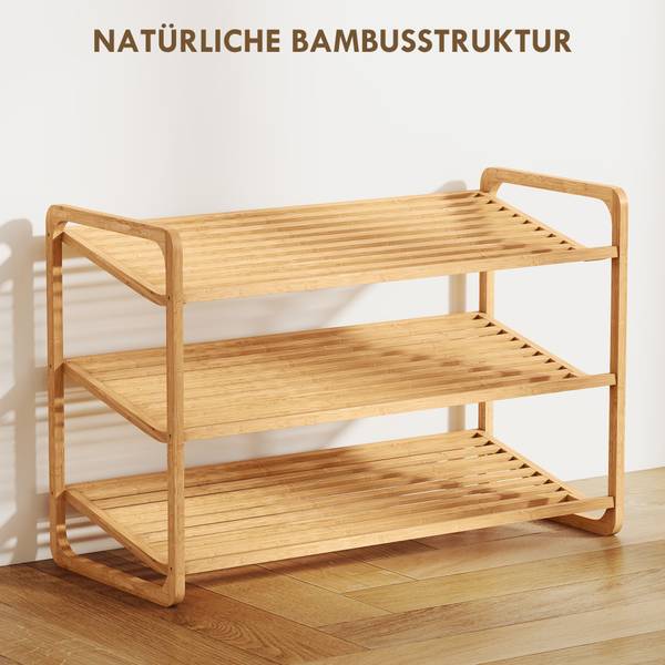 Schuhregal 838-538V00ND Braun - Bambus - 33 x 51 x 76 cm