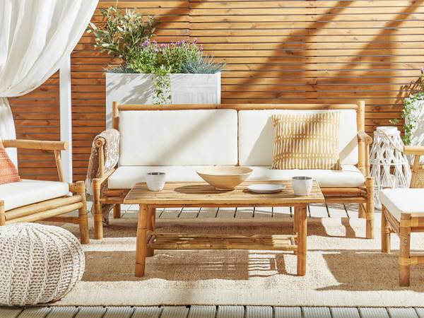 Tapis tressé ABANA Beige - Fibres naturelles - 160 x 160 x 8 cm