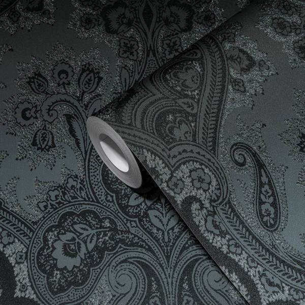 Vliestapete 387085-GU Schwarz - Fleece - 53 x 1005 x 1 cm