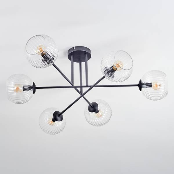 Deckenleuchte Cesaro Aluminium - Klarglas - 28 x 29 x 64 cm