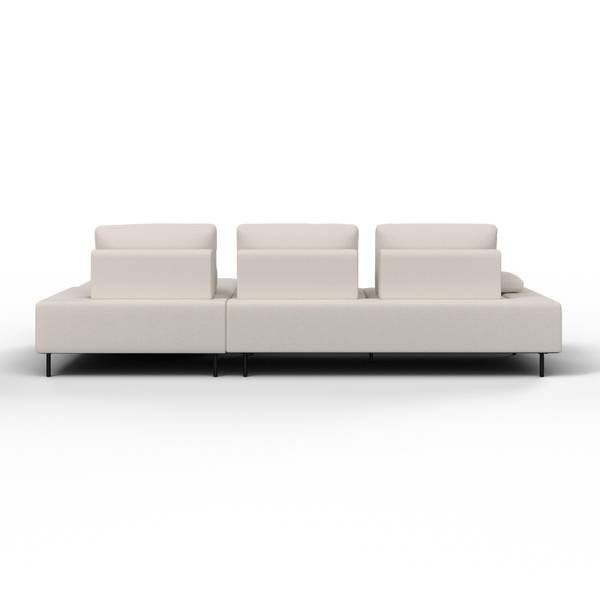 Ecksofa MANI Beige - Metall - Textil - Holz teilmassiv - 1 x 1 x 1 cm