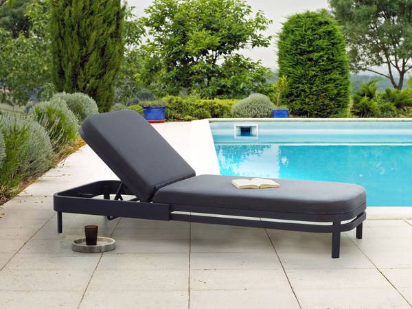 Gartenliege NETTUNO Grau - Metall - 65 x 33 x 194 cm