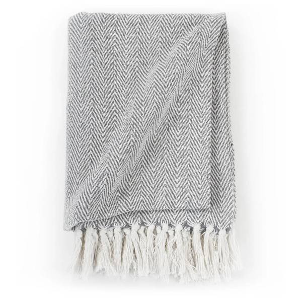 Couverture 295524-1 Gris - Coton - 125 x 1 x 150 cm