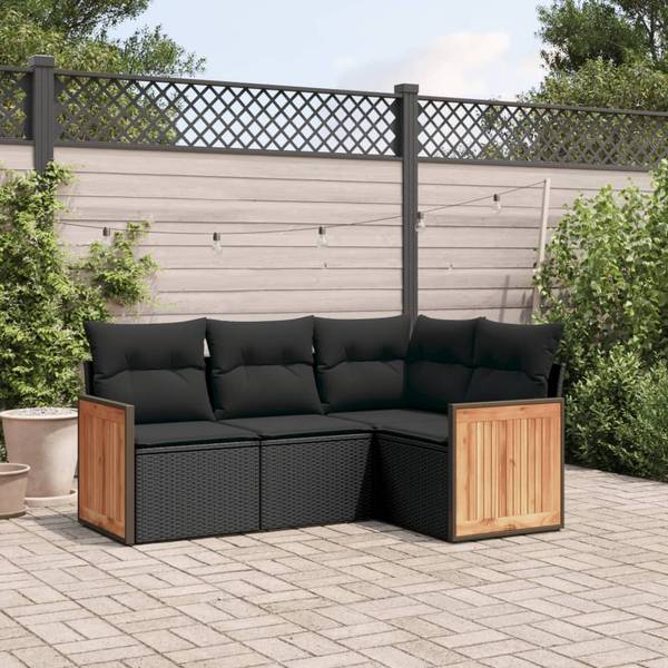 Salon de jardin 3034992-1 (lot de 4) Noir
