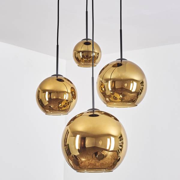 Pendelleuchte Cesaro Gold - Metall - 20 x 147 x 54 cm