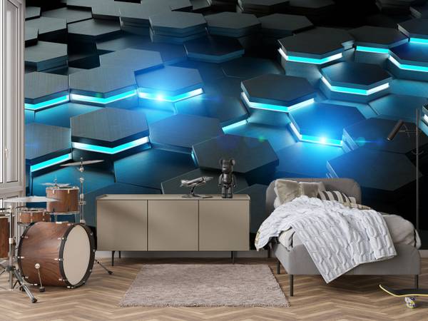 Fototapete Hexagone Hexagone Abstraktion 350 x 256 x 256 cm