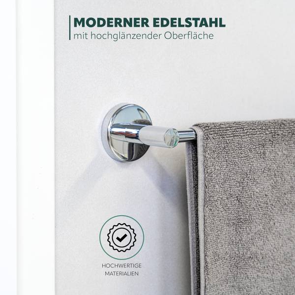 Badetuchstange Lucente 91668 Silber - Metall - 65 x 6 x 7 cm