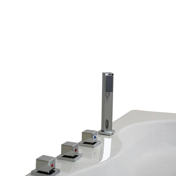 Badewanne XXL Gomera Ecke Weiß - Polyacryl - 186 x 64 x 186 cm