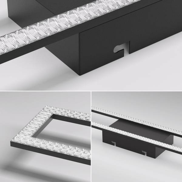 Plafonnier LED Helga Noir - Métal - 11 x 5 x 108 cm