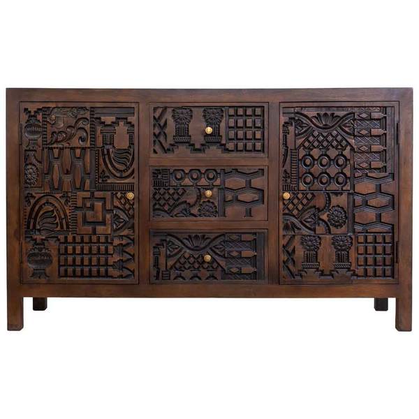 Sideboard Hoshi Braun - Massivholz - 150 x 90 x 40 cm