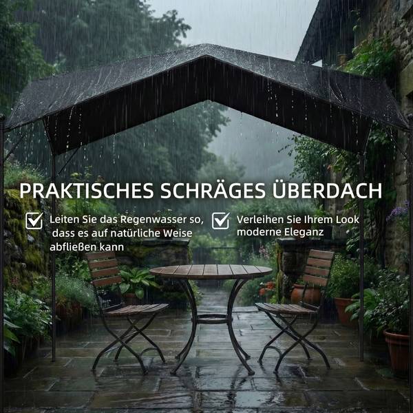 Pergola en tuinhuisje 84C-688V00CG grijs - metaal - 300 x 280 x 300 cm